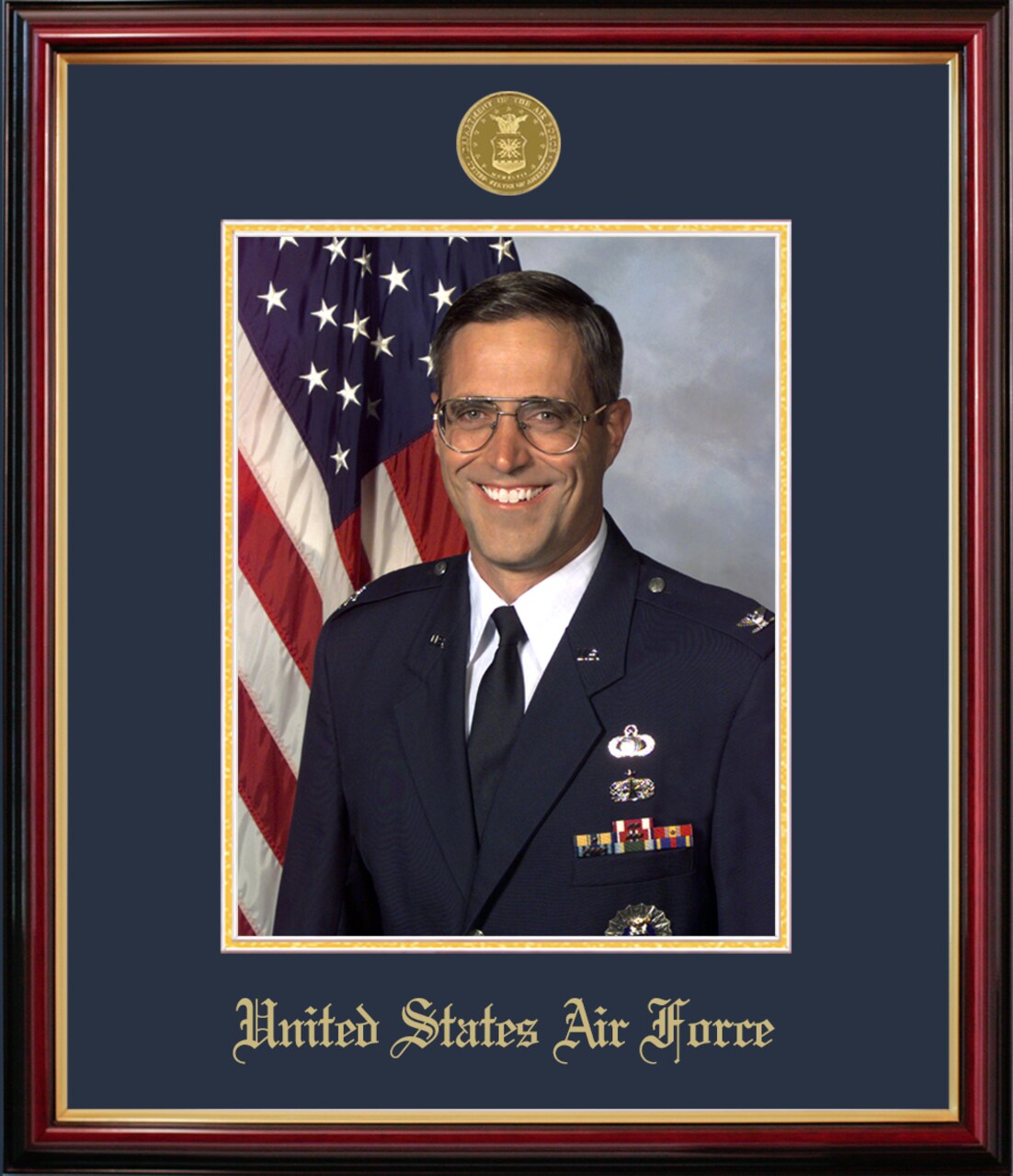 Patriot Frames Air Force 8x10 Portrait Petite Frame with Gold Medallion
